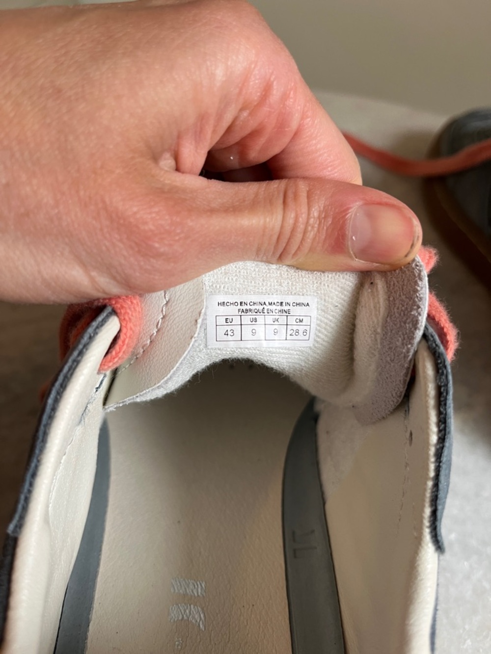 Coolway Gray Suede Sneakers with Coral Laces and Yellow Heel - Picture 5 of 6